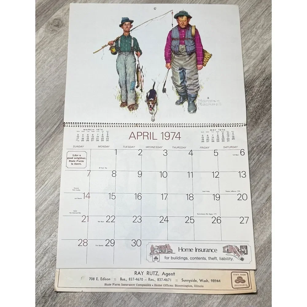 Vintage Norman Rockwell 1974 appointment‎ calendar.